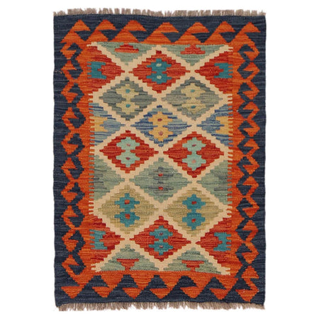 Hand Made Afghan Kilim 2' 1" x 2' 11" ft / 64 x 90 cm - No. P36011