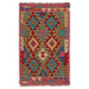 Multi Color ful Flat-Weave Wool Kilim 2' 0" x 3' 4" ft / 60 x 101 cm - No. P36012
