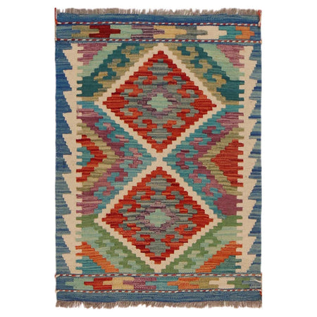 Hand Knotted Flatweave Kilim 2' 1" x 2' 11" ft / 64 x 90 cm - No. P36023