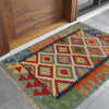 Handmade Afghan Vegetable Kilim 2' 0" x 2' 11" ft / 60 x 88 cm - No. P36024