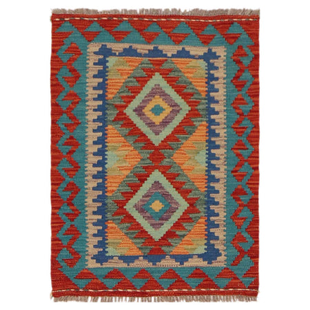 Hand Made Afghan Kilim 2' 1" x 2' 9" ft / 63 x 84 cm - No. P36025