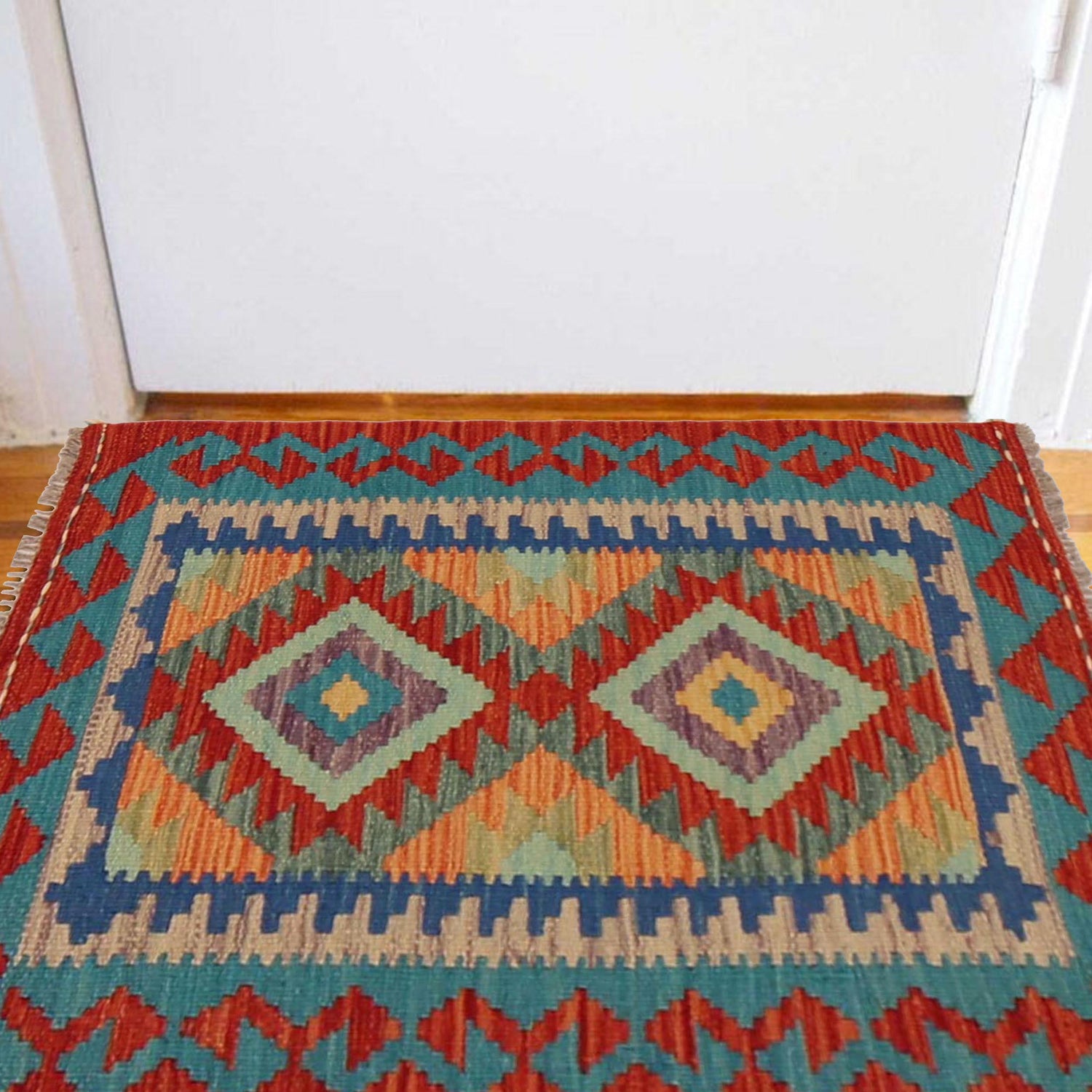 Hand Made Afghan Kilim 2' 1" x 2' 9" ft / 63 x 84 cm - No. P36025