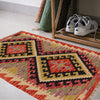 Multi Color ful Flat-Weave Wool Kilim 2' 1" x 2' 11" ft / 63 x 90 cm - No. P36026