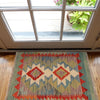 Hand Knotted Afghan Style Kilim 1' 10" x 2' 7" ft / 57 x 80 cm - No. P36034