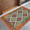 Multi Color ful Flat-Weave Wool Kilim 2' 0" x 3' 1" ft / 60 x 94 cm - No. P36044