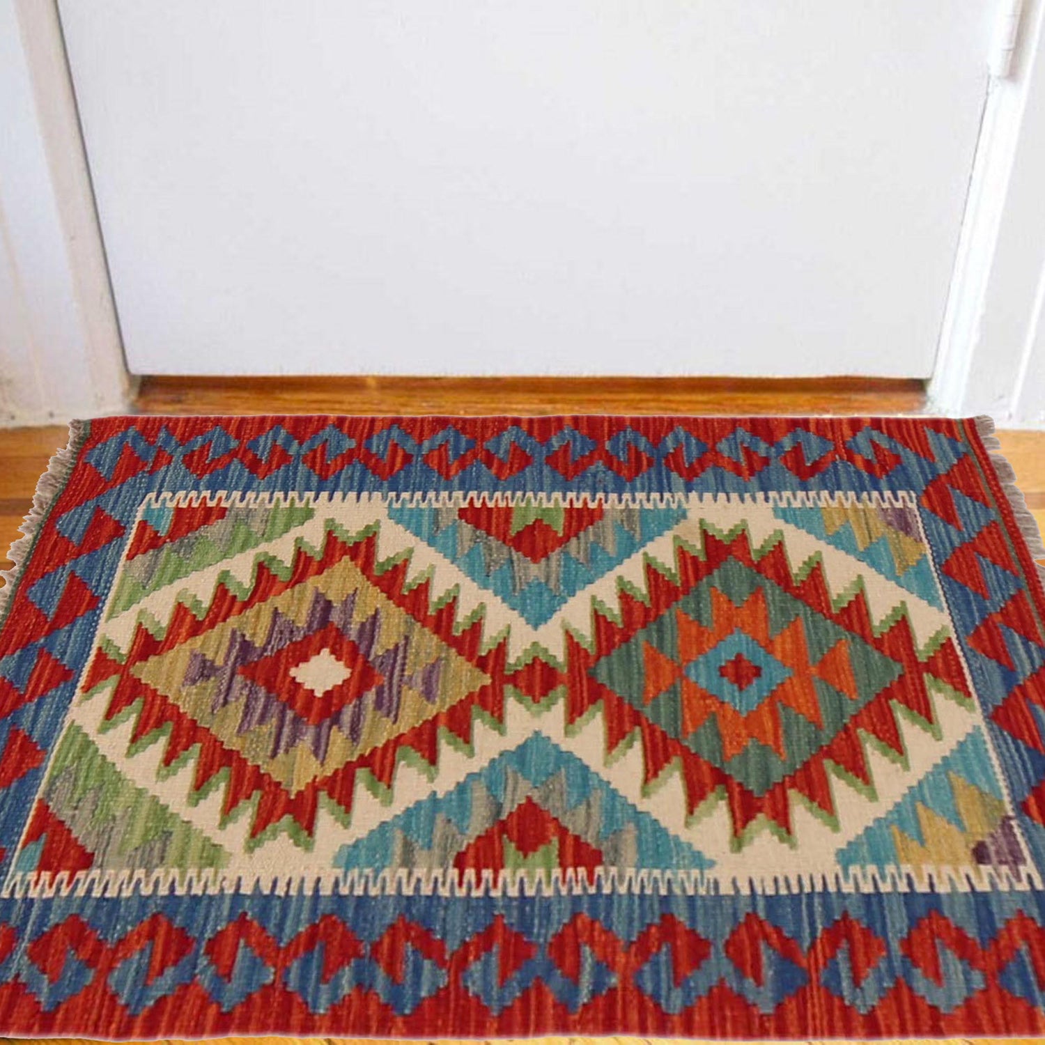 Handmade Vegetable Kilim 2' 0" x 3' 1" ft / 60 x 93 cm - No. P36046