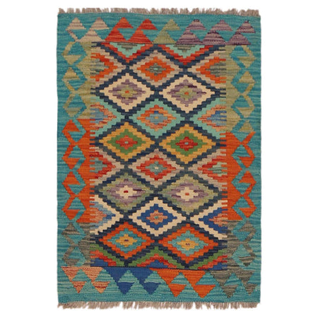 Hand Made Afghan Kilim 2' 0" x 2' 10" ft / 61 x 86 cm - No. P36057