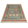 Multi Color ful Flat-Weave Wool Kilim 6' 0" x 7' 10" ft / 182 x 238 cm - No. P36059