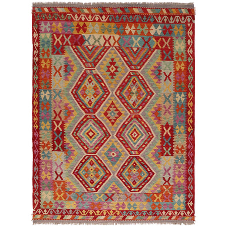 Handmade Vegetable Kilim 5' 9" x 8' 1" ft / 176 x 246 cm - No. P36060
