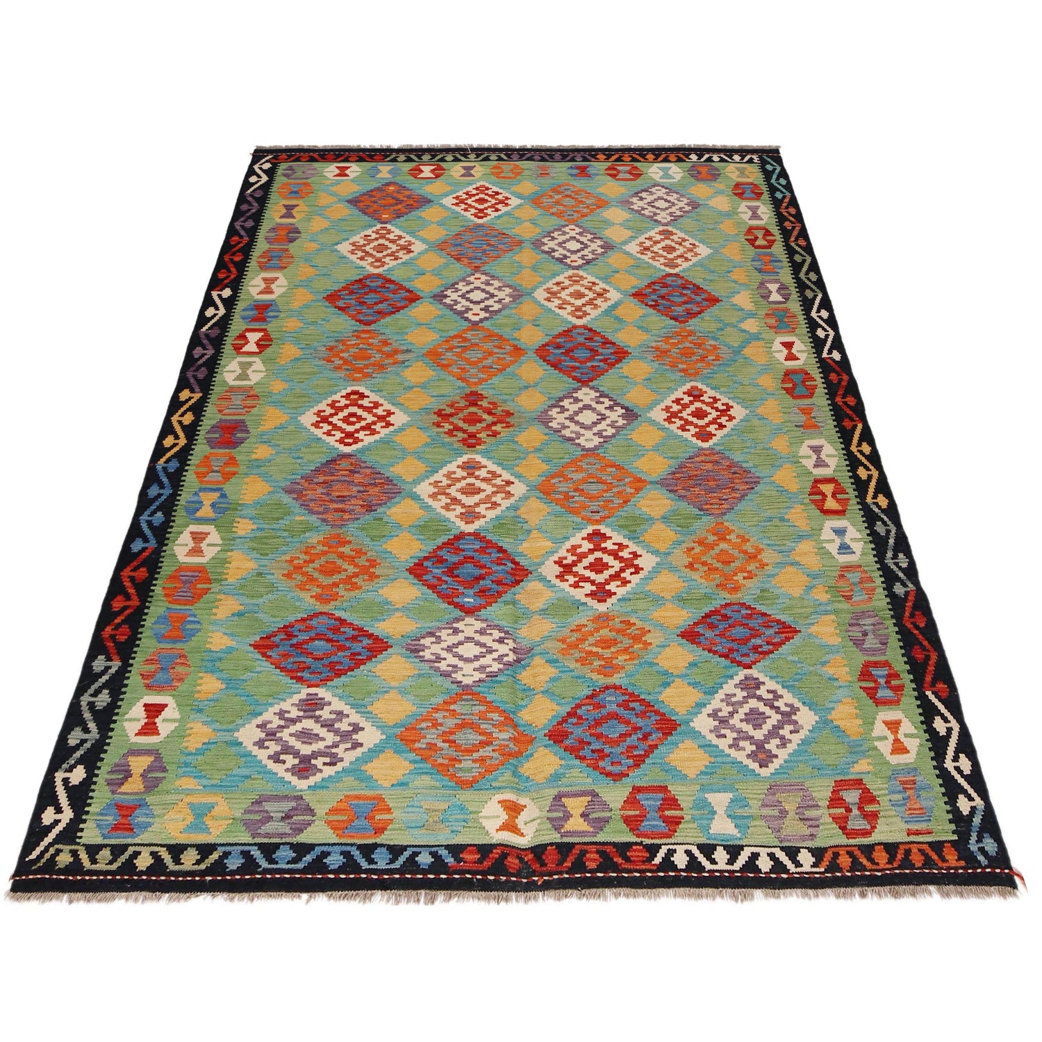 Handmade Vegetable Kelim 6' 1" x 8' 5" ft / 185 x 256 cm - No. P36061