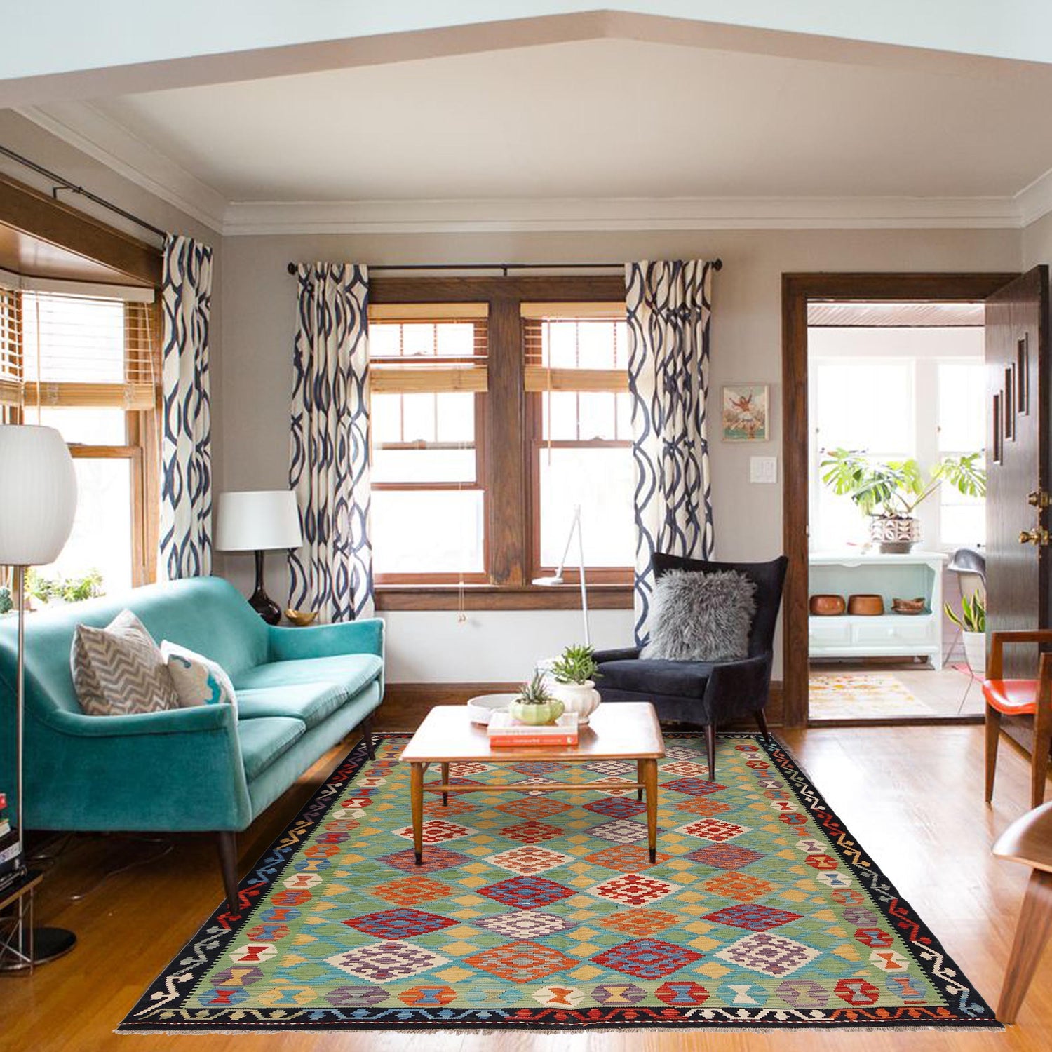 Handmade Vegetable Kelim 6' 1" x 8' 5" ft / 185 x 256 cm - No. P36061