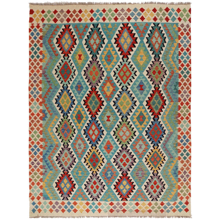 Hand Woven Wool Kelim 6' 9" x 9' 7" ft / 206 x 292 cm - No. P36063