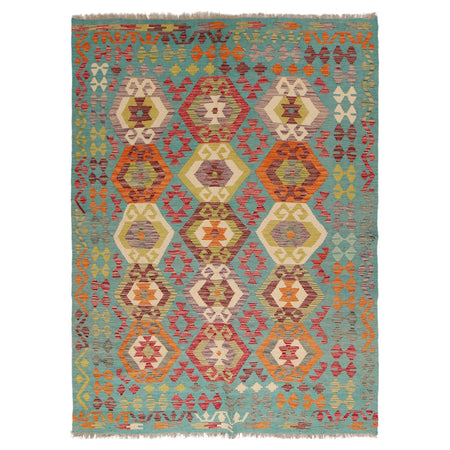 Hand Woven Wool Kelim 5' 9" x 7' 10" ft / 176 x 238 cm - No. P36064