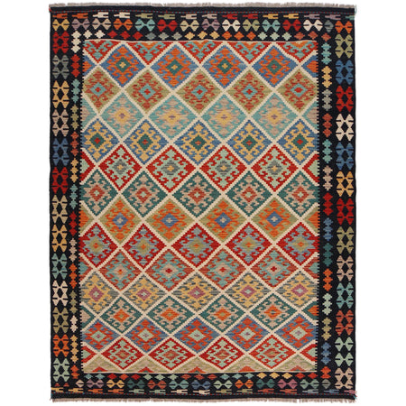 Handmade Turkish Design Wool Kilim 6' 1" x 8' 0" ft / 185 x 244 cm - No. P36065