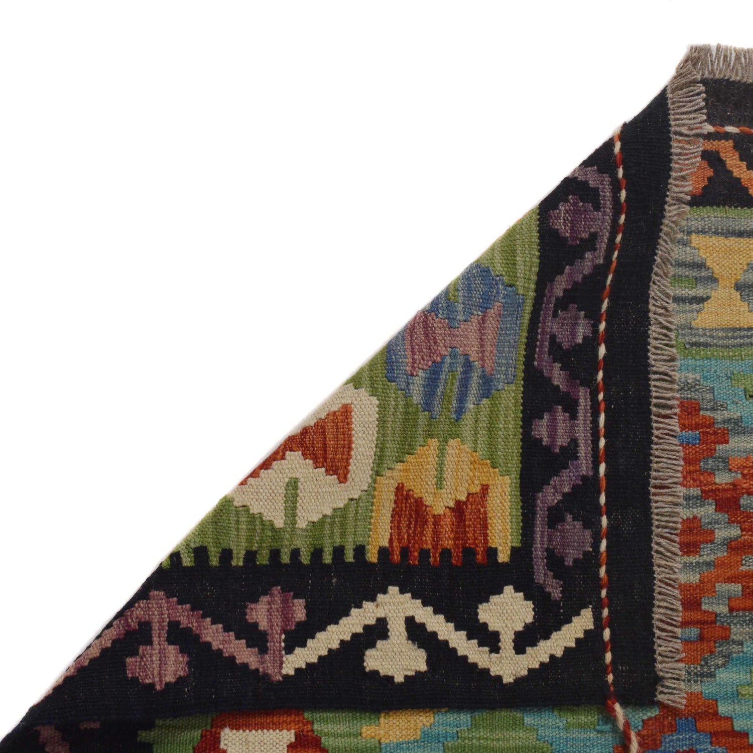 Handmade Afghan Vegetable Kilim 6' 0" x 8' 6" ft / 183 x 258 cm - No. P36068