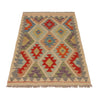 Handmade Turkish Design Wool Kilim 2' 7" x 4' 0" ft / 80 x 121 cm - No. P36069