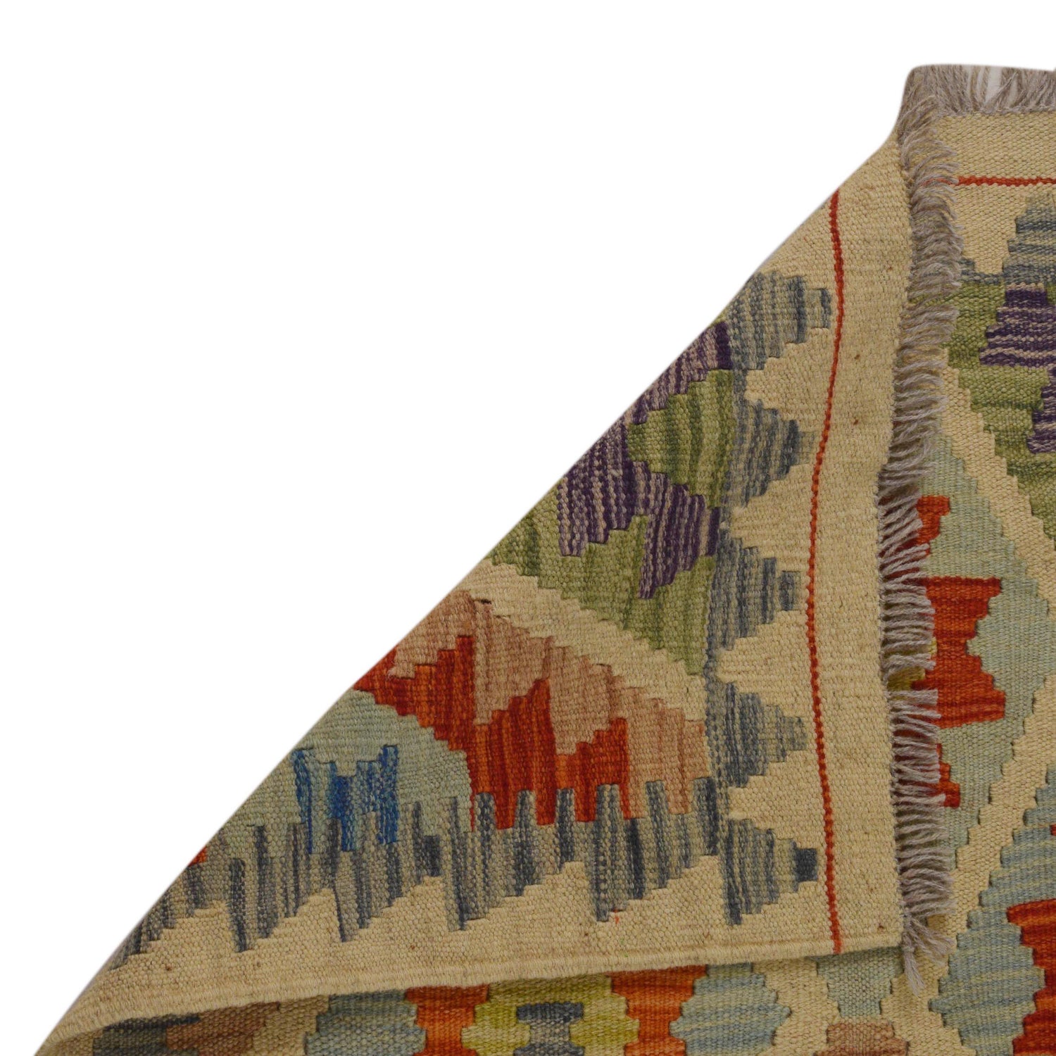 Handmade Turkish Design Wool Kilim 2' 7" x 4' 0" ft / 80 x 121 cm - No. P36069