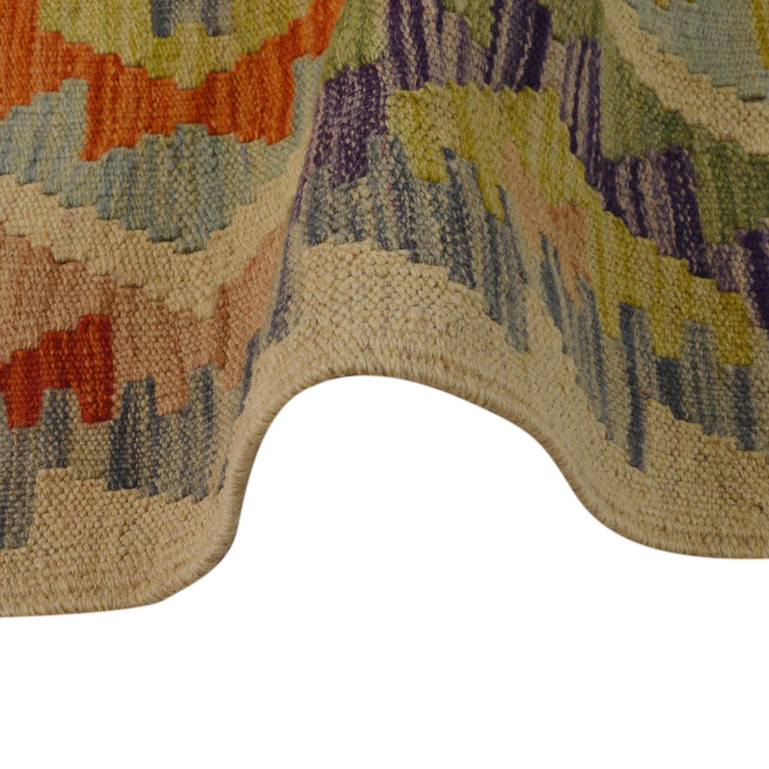 Handmade Turkish Design Wool Kilim 2' 7" x 4' 0" ft / 80 x 121 cm - No. P36069