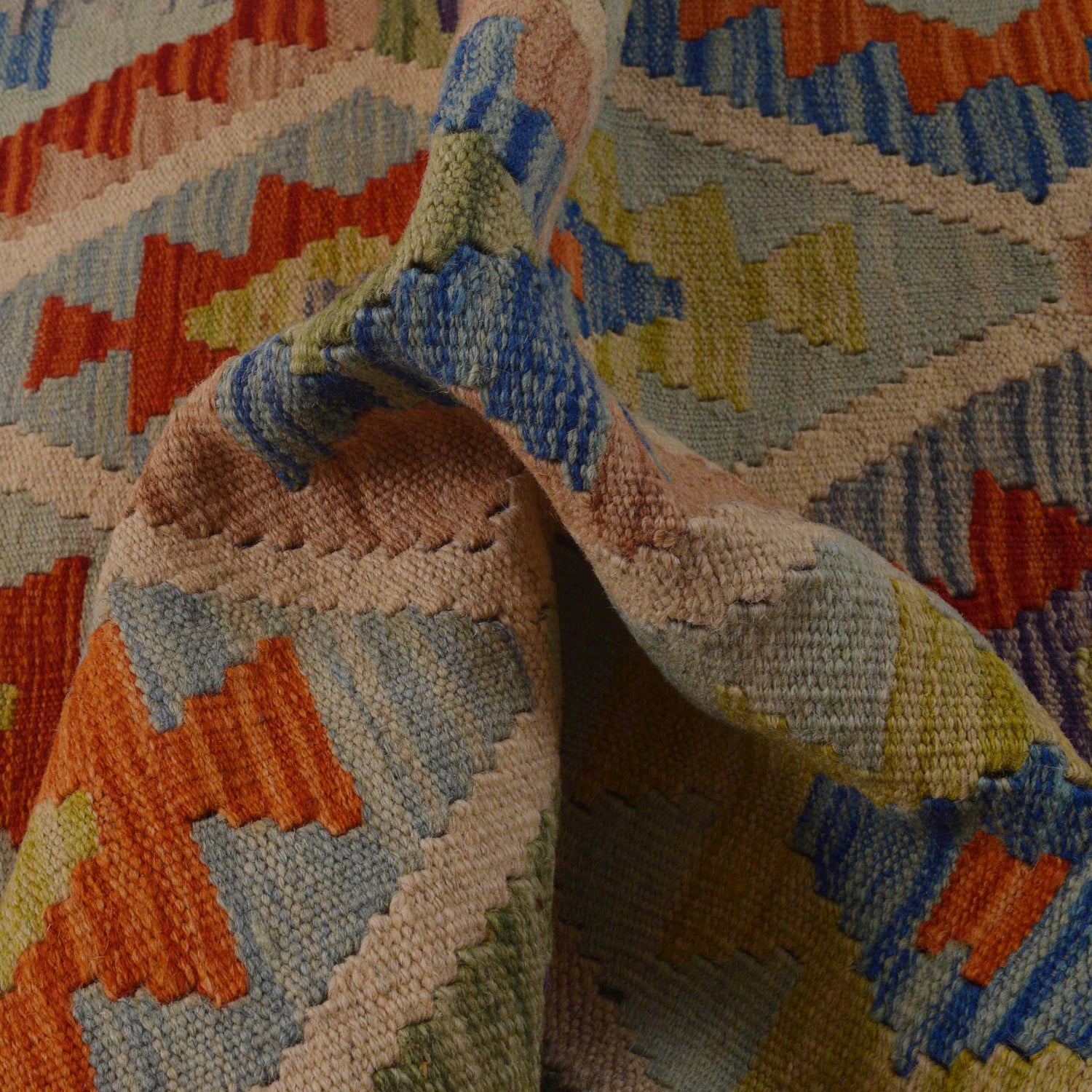 Handmade Turkish Design Wool Kilim 2' 7" x 4' 0" ft / 80 x 121 cm - No. P36069