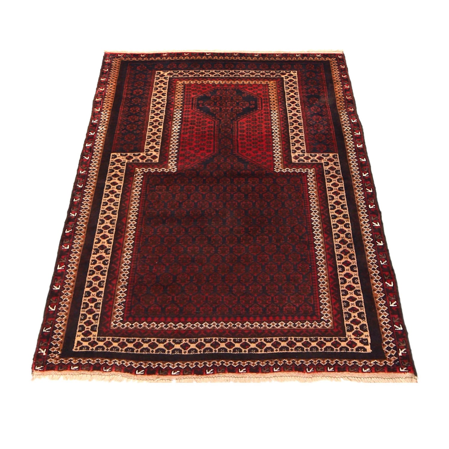 Small Prayer Carpet 3' 1" x 4' 6" ft / 93 x 138 cm -No. P36073
