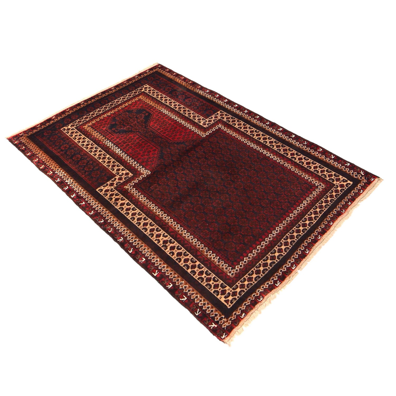 Small Prayer Carpet 3' 1" x 4' 6" ft / 93 x 138 cm -No. P36073