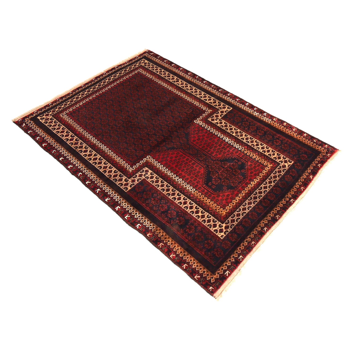 Small Prayer Carpet 3' 1" x 4' 6" ft / 93 x 138 cm -No. P36073