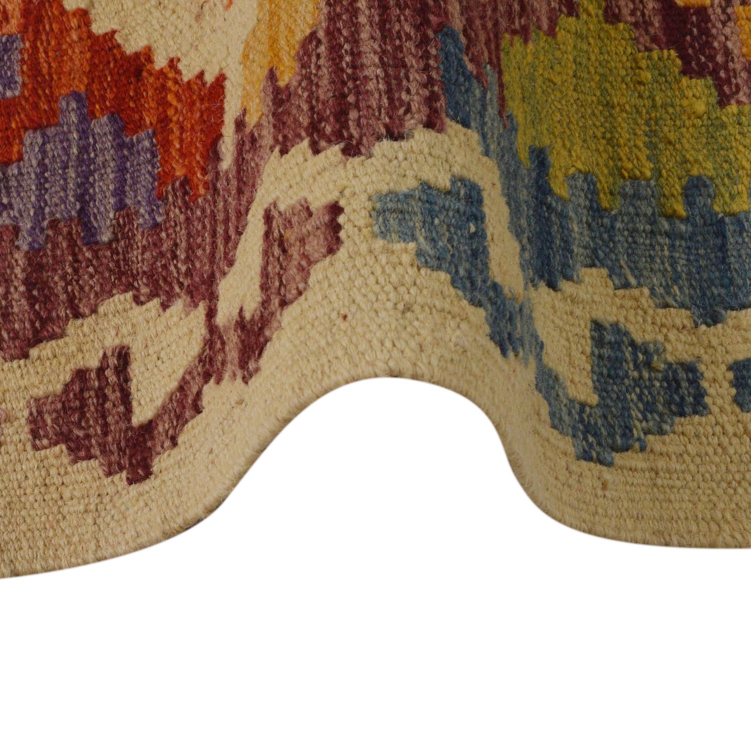 Handmade Turkish Design Wool Kilim 3' 5" x 4' 11" ft / 103 x 150 cm - No. P36086