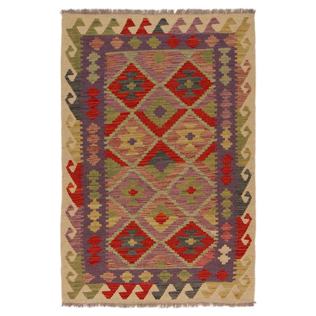 Hand Knotted Flatweave Kilim 3' 3" x 4' 10" ft / 100 x 148 cm - No. P36089