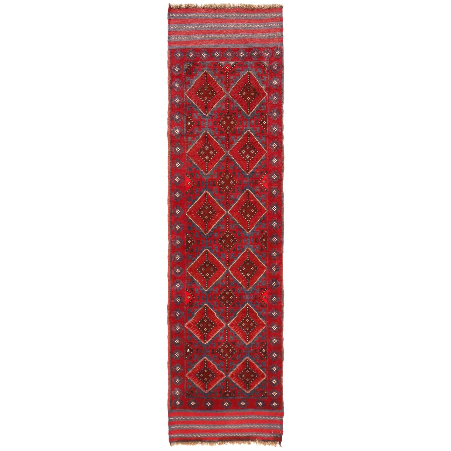 Red Color Mashwani ShortRunner 2' 1" x 8' 2" ft / 64 x 249 cm - No. P36092