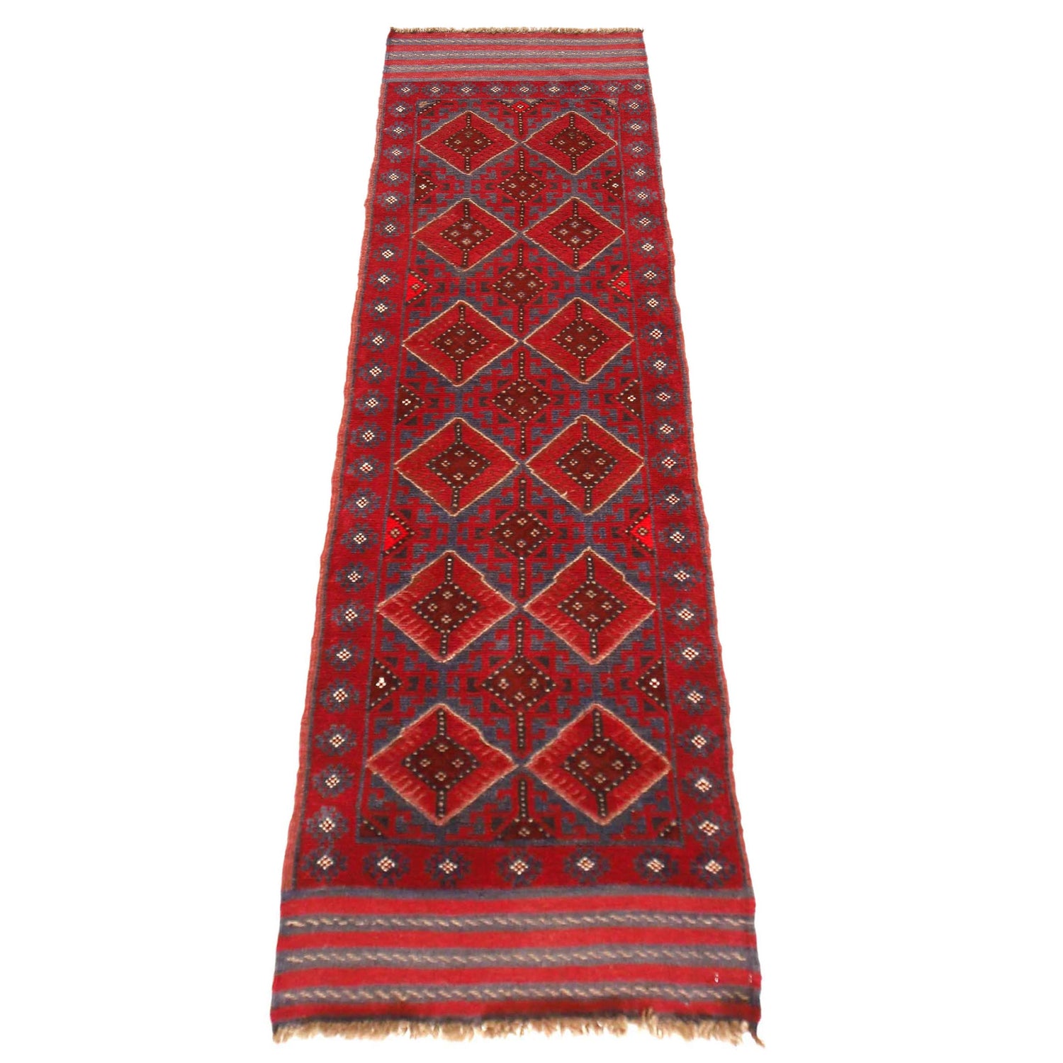 Red Color Mashwani ShortRunner 2' 1" x 8' 2" ft / 64 x 249 cm - No. P36092