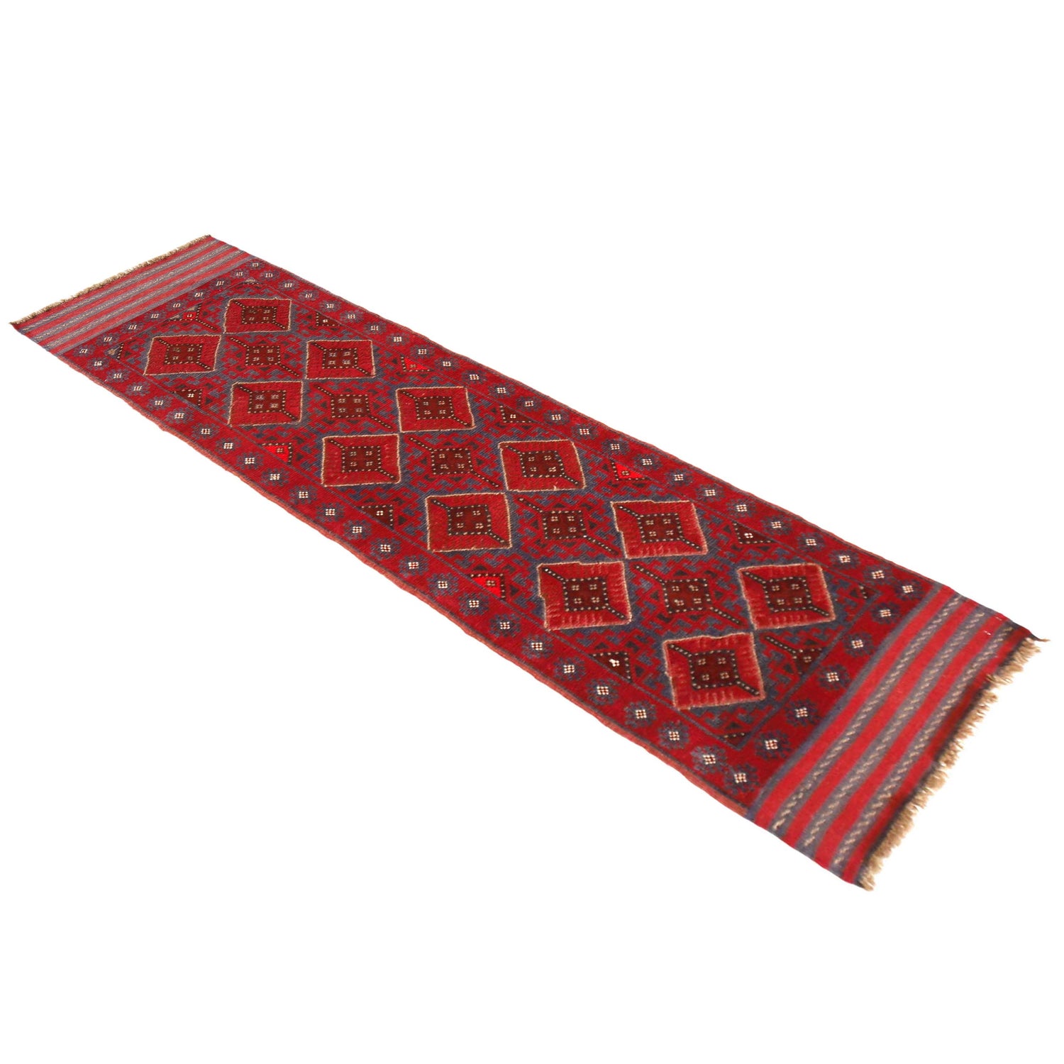Red Color Mashwani ShortRunner 2' 1" x 8' 2" ft / 64 x 249 cm - No. P36092