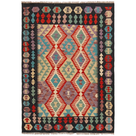 Hand Woven Wool Kelim 4' 1" x 5' 7" ft / 124 x 171 cm - No. P36122