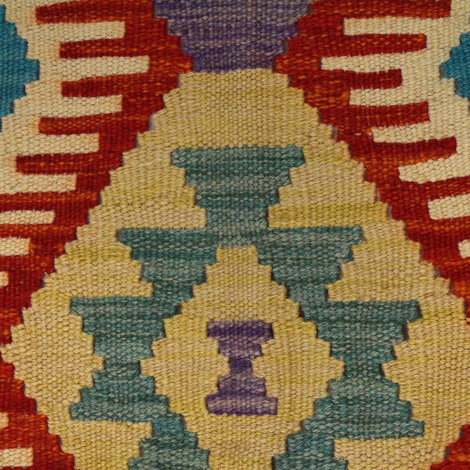 Hand Woven Wool Kelim 4' 1" x 5' 7" ft / 124 x 171 cm - No. P36122