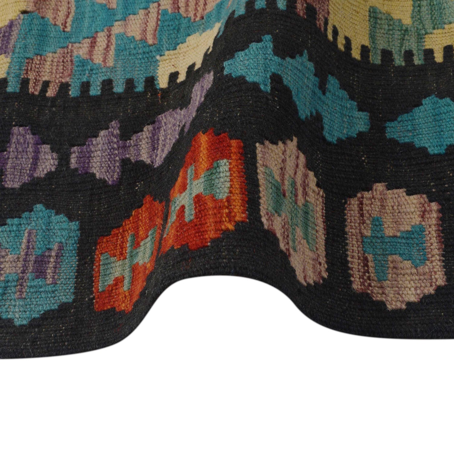 Hand Woven Wool Kelim 4' 1" x 5' 7" ft / 124 x 171 cm - No. P36122