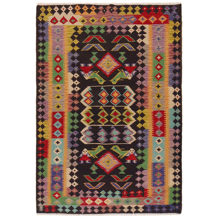 Handmade Vegetable Kilim 4' 2" x 6' 2" ft / 126 x 189 cm - No. P36127