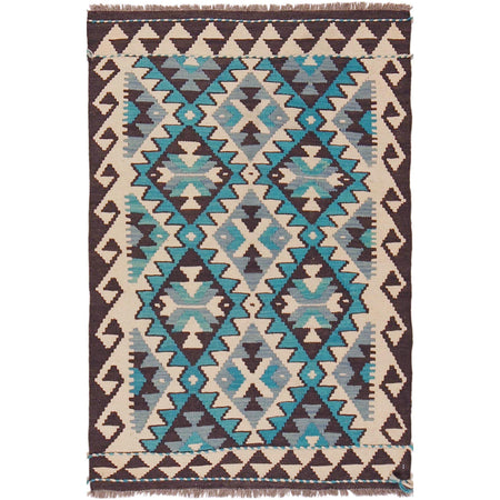 Hand Knotted Flatweave Kilim 2' 10" x 4' 4" ft / 87 x 131 cm - No. P36132