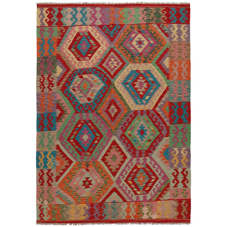 Handmade Vegetable Kilim 5' 8" x 8' 1" ft / 172 x 247 cm - No. P36146