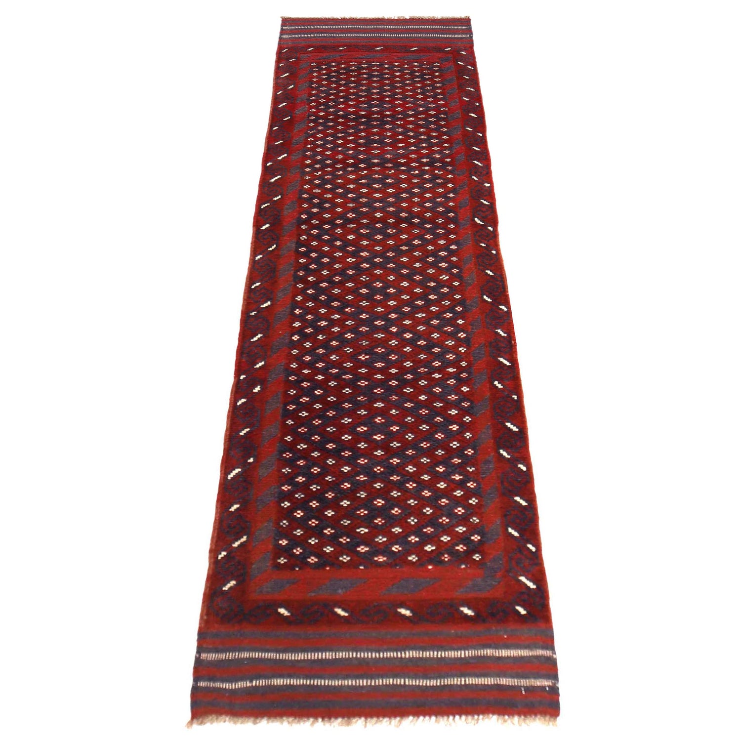 Hand Knotted Mashwani Runner Rug 2' 1" x 8' 0" ft / 63 x 245 cm - No. P36153
