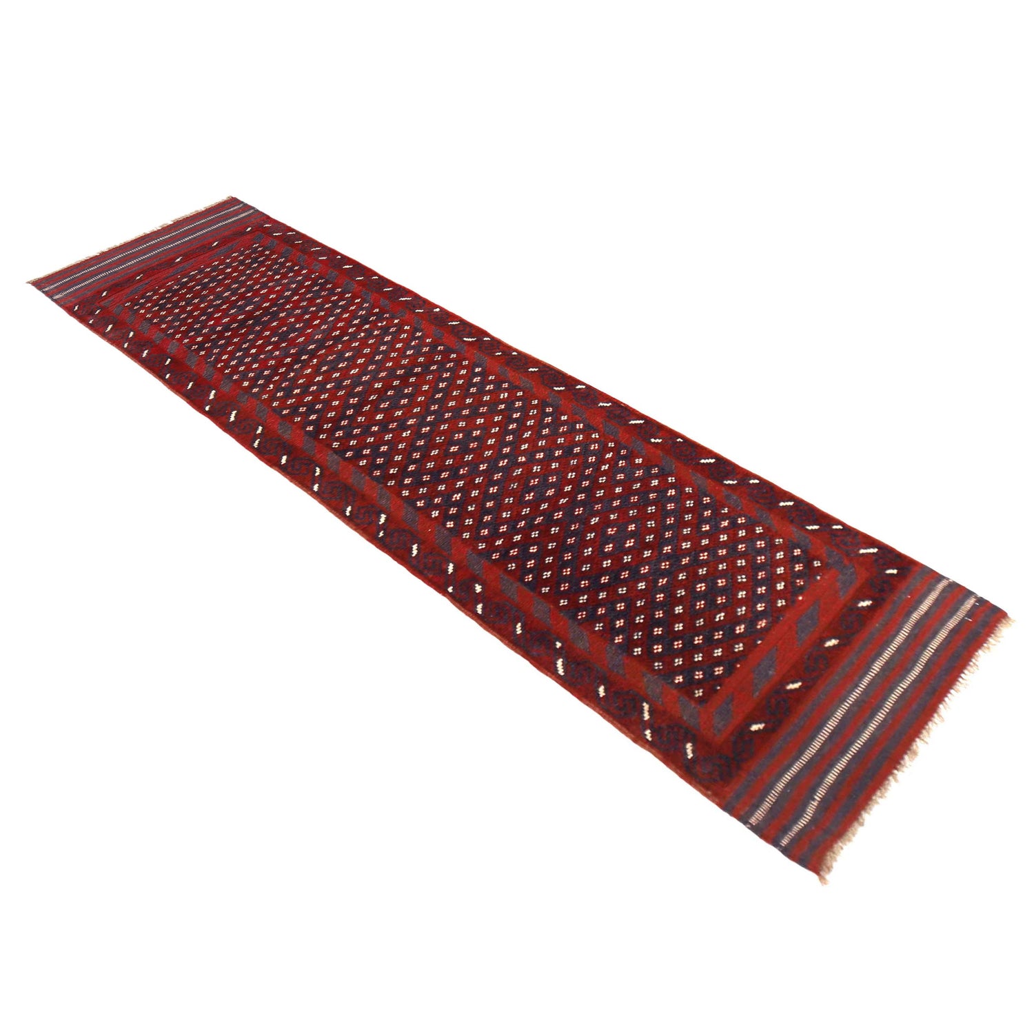 Hand Knotted Mashwani Runner Rug 2' 1" x 8' 0" ft / 63 x 245 cm - No. P36153