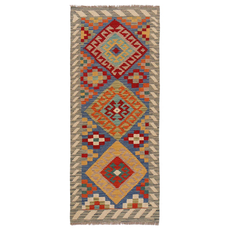 Handmade Vegetable Kelim Runner 2' 7" x 6' 5" ft / 80 x 195 cm - No. P36178