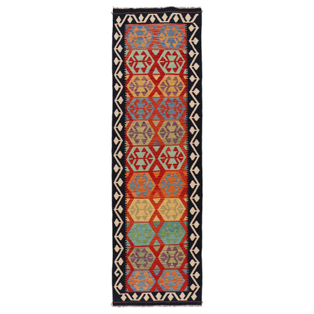 Handmade Afghan Vegetable Kilim Runner 2' 8" x 9' 11" ft / 82 x 302 cm - No. P36185