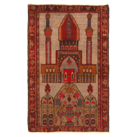 Fine Quality Prayer Rug 2' 10" x 4' 7" ft / 86 x 140 cm -No. P36188