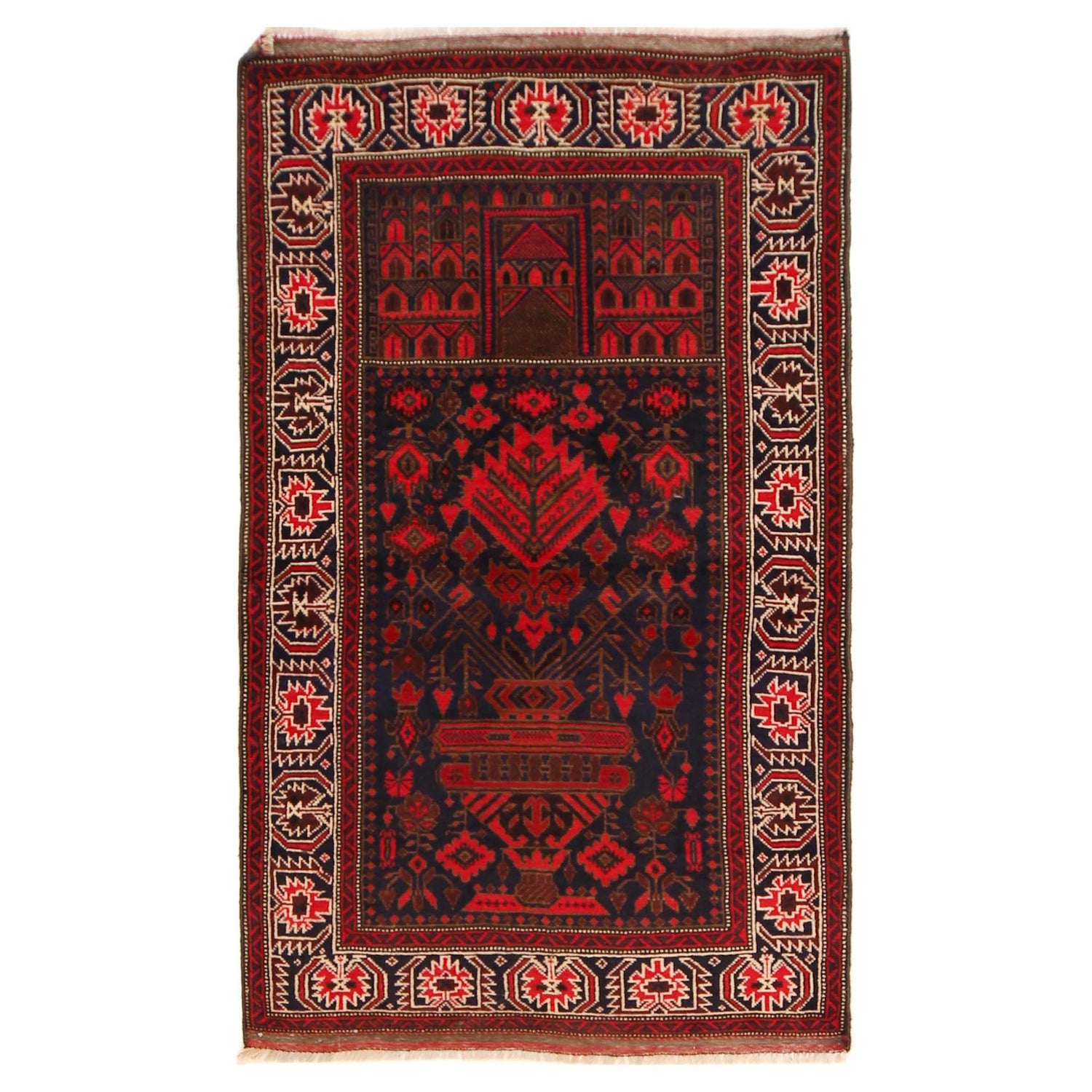 Muslim Prayer Rug 2' 11" x 4' 11" ft / 88 x 149 cm -No. P36189