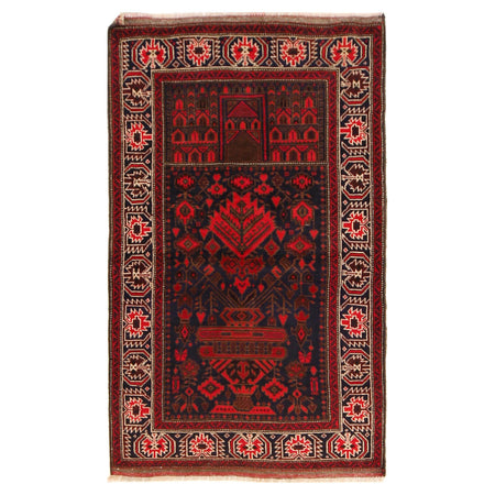 Muslim Prayer Rug 2' 11" x 4' 11" ft / 88 x 149 cm -No. P36189