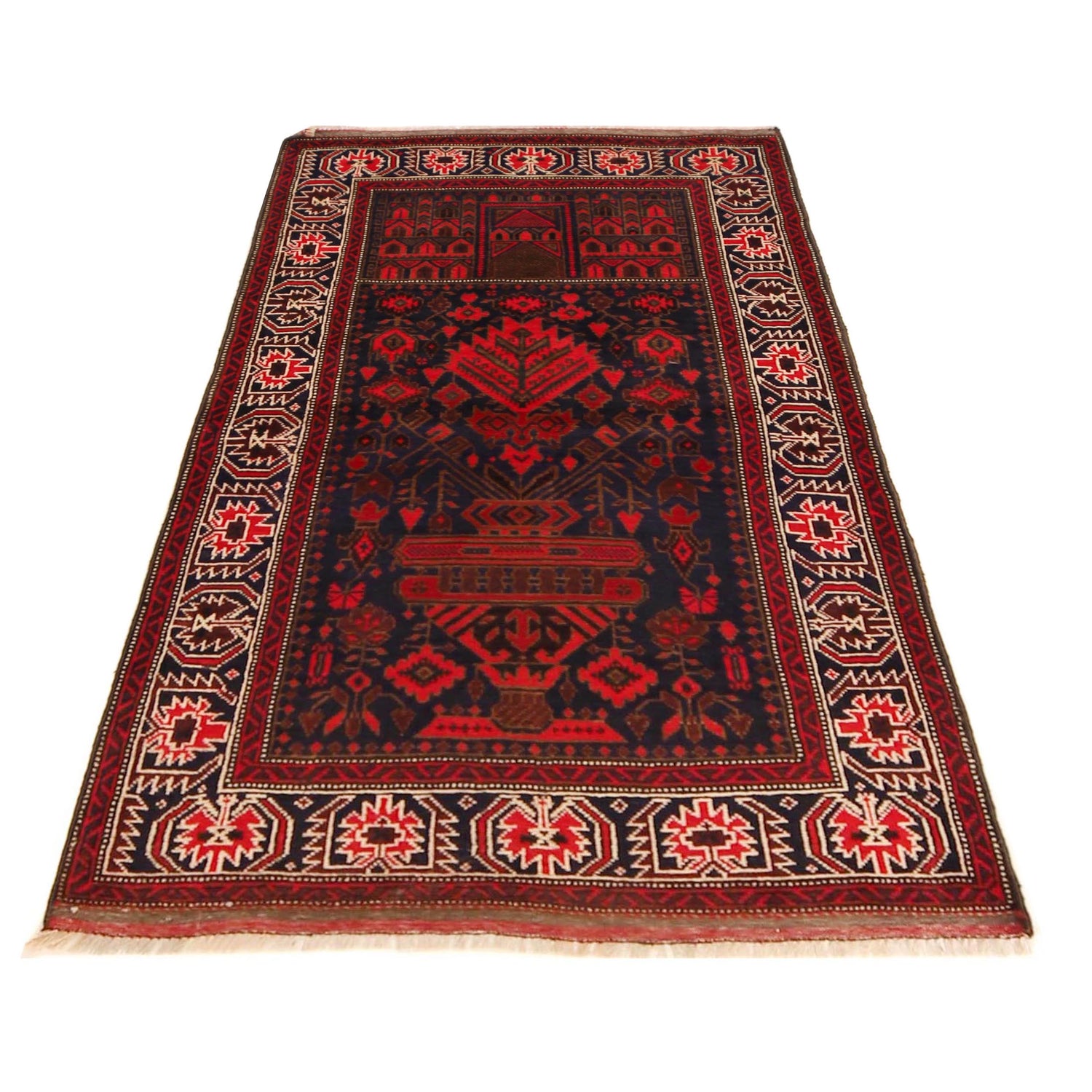 Muslim Prayer Rug 2' 11" x 4' 11" ft / 88 x 149 cm -No. P36189