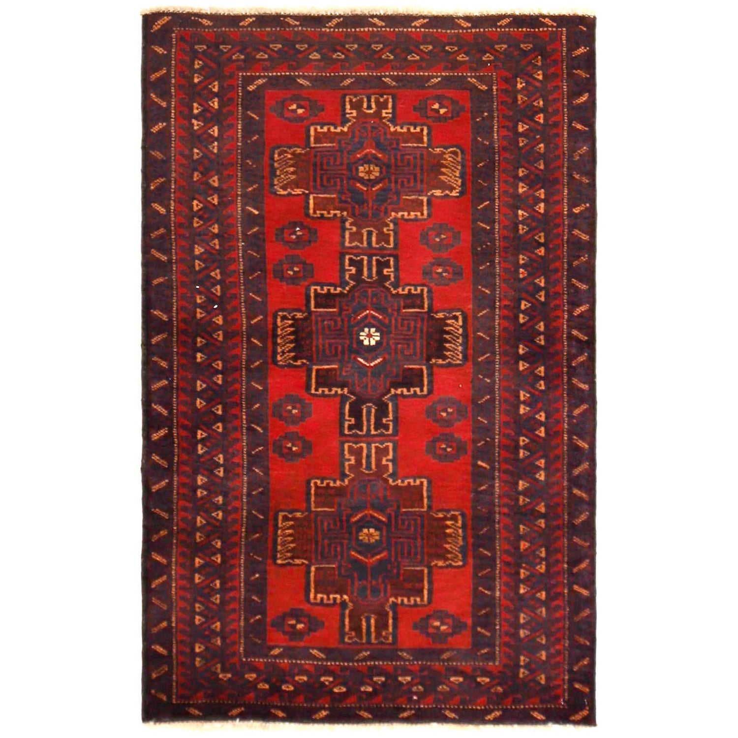 Tribal Baloch Rug 2' 9" x 4' 6" ft / 83 x 136 cm - No. P36190