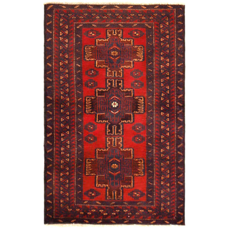 Tribal Baloch Rug 2' 9" x 4' 6" ft / 83 x 136 cm - No. P36190