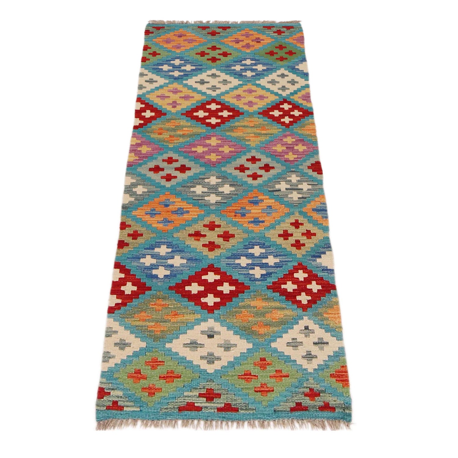 Handmade Vegetable Kilim Runner 1' 8" x 4' 11" ft / 52 x 150 cm - No. P36220
