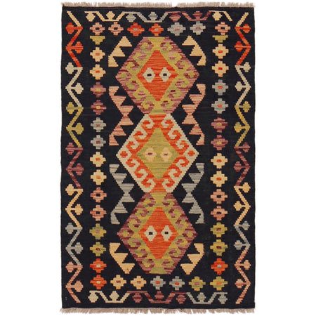 Hand Woven Wool Kelim 2' 8" x 4' 2" ft / 81 x 128 cm - No. P36237