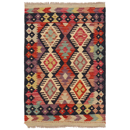Hand Woven Wool Kelim 2' 6" x 3' 10" ft / 76 x 116 cm - No. P36240